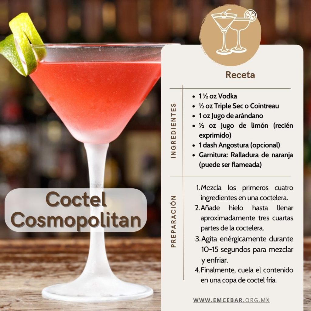 bebidas preparadas coctel cosmopolitan