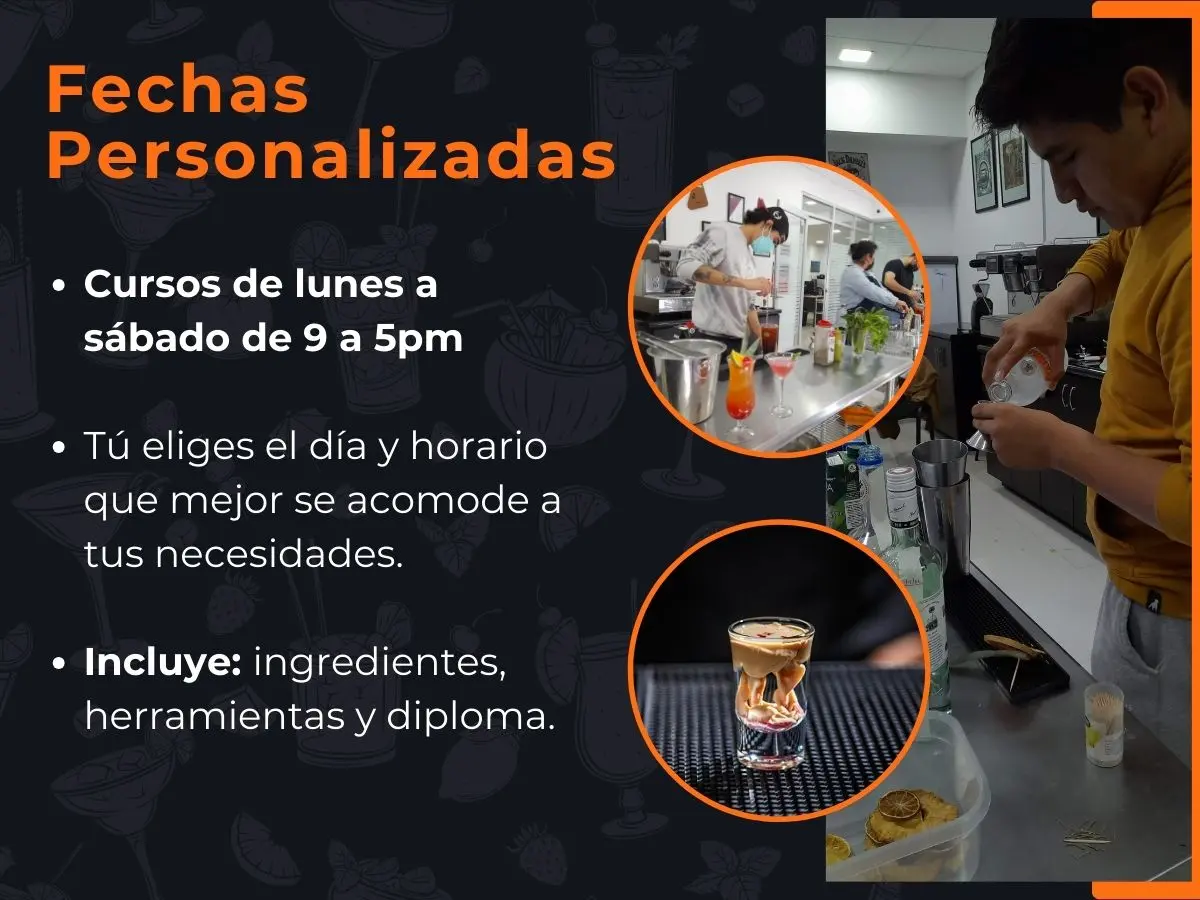 Fechas de cursos coctelería
